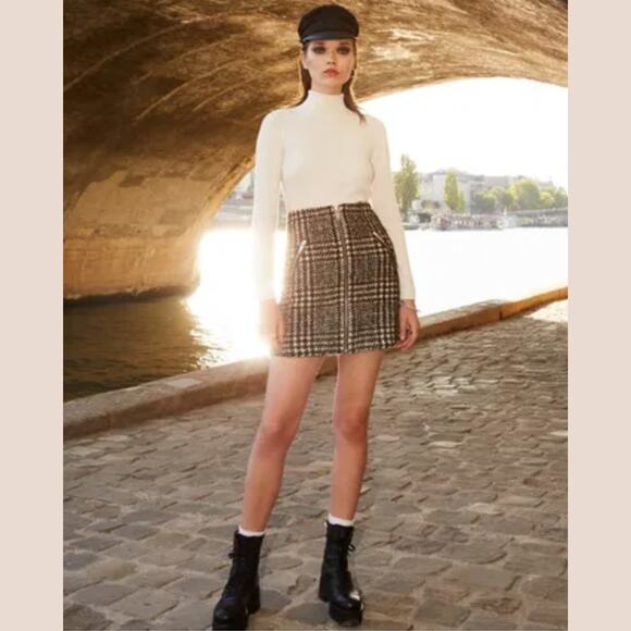 THE KOOPLES Tweed Black Formal Mini Skirt Small - Picture 3 of 10